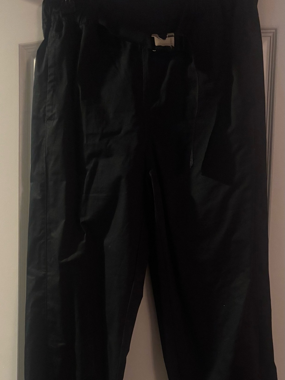 Tory Burch Black Jogger Pants with Buckle Waist Detail